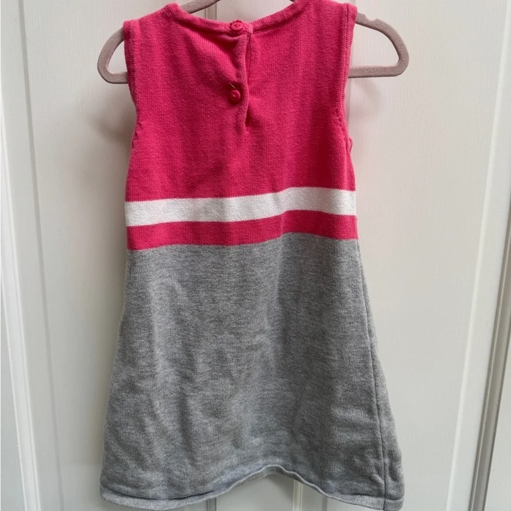Gymboree 3T Girls Pink and Gray Bunny Rabbit Easter Sleeveless Sweater Dress